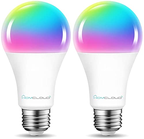 Homcloud 2er-Pack, A70 Smart Wi-Fi Intelligent LED Bulb Multicolour + White CCT E27 dimmbar, 11W, 1050 Lumen, Steuerung mit APP, Smart Life, Alexa oder Google Homcloud 2er-Pack, A70 Smart Wi-Fi Intelligent LED Bulb Multicolour + White CCT E27 dimmbar, 11W, 1050 Lumen, Steuerung mit APP, Smart Life, Alexa oder Google von Homcloud