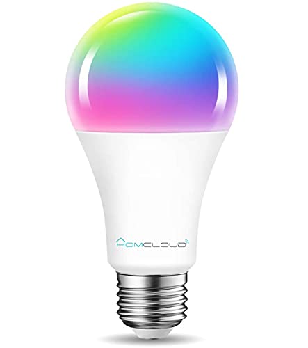 Homcloud A70 Glühbirne, WiFi-Smart, Intelligente Lampe Mehrfarbige LED + Dimmbare Weiß CCT Fernbedienung E27, 11W, 1050 Lumen, kompatibel mit APP, Alexa oder Google von Homcloud