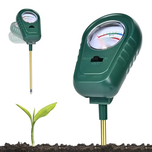 Homcoice Boden pH Messgerät, 3-in-1 Boden Feuchte/Fruchtbarkeits/pH Tester Gartenwerkzeug für Pflanzenpflege(Keine Batterie erforderlich) von Homcoice