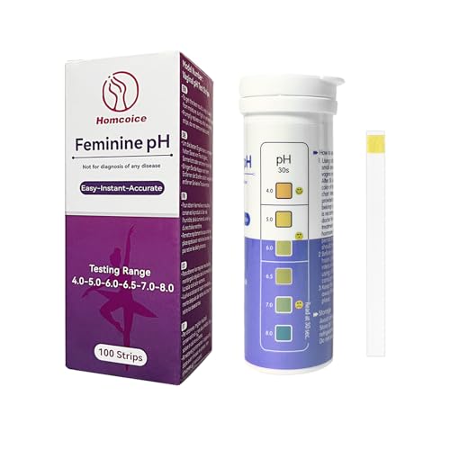Homcoice Vaginaler pH Teststreifen (100 Streifen) Weiblicher pH Test zur Überwachung der vaginalen Intimgesundheit und zur Vorbeugung von Infektionen, genauem Säure- und Basengleichgewicht von Homcoice