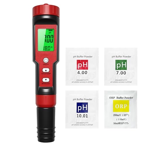 Homcoice pH Chlor Messgerät 7-in-1, pH Chlor Salzgehalt ORP TDS EC Temperatur Meter, hochpräziser Wasserqualitätstester mit ATC-Funktion für Pools, Trinkwasser, Aquarium, Hydrokultur von Homcoice
