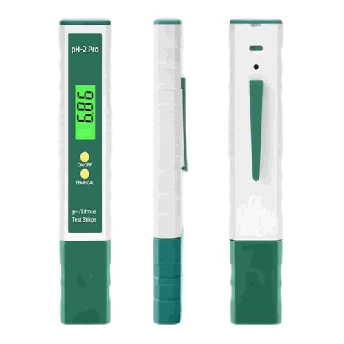 Homcoice pH Messgerät Digitaler mit Lackmus-Teststreifen Funktion/Temperatur, Multifunktionstester wasserdicht IP67 0,01 hochpräziser von Homcoice