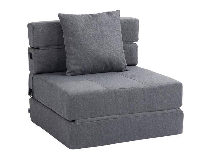 2-in-1 Klappsessel mit Bettfunktion, bis 100 kg Belastbar, Dunkelgrau von Homcom