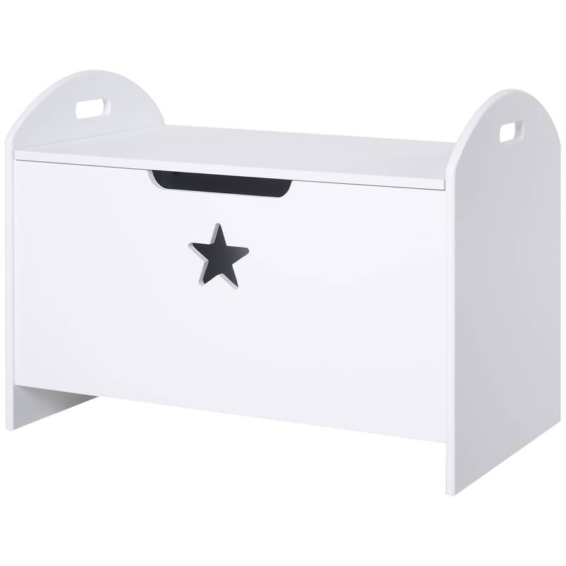 Baule contenitore portagiochi per bambini in legno bianco von Homcom