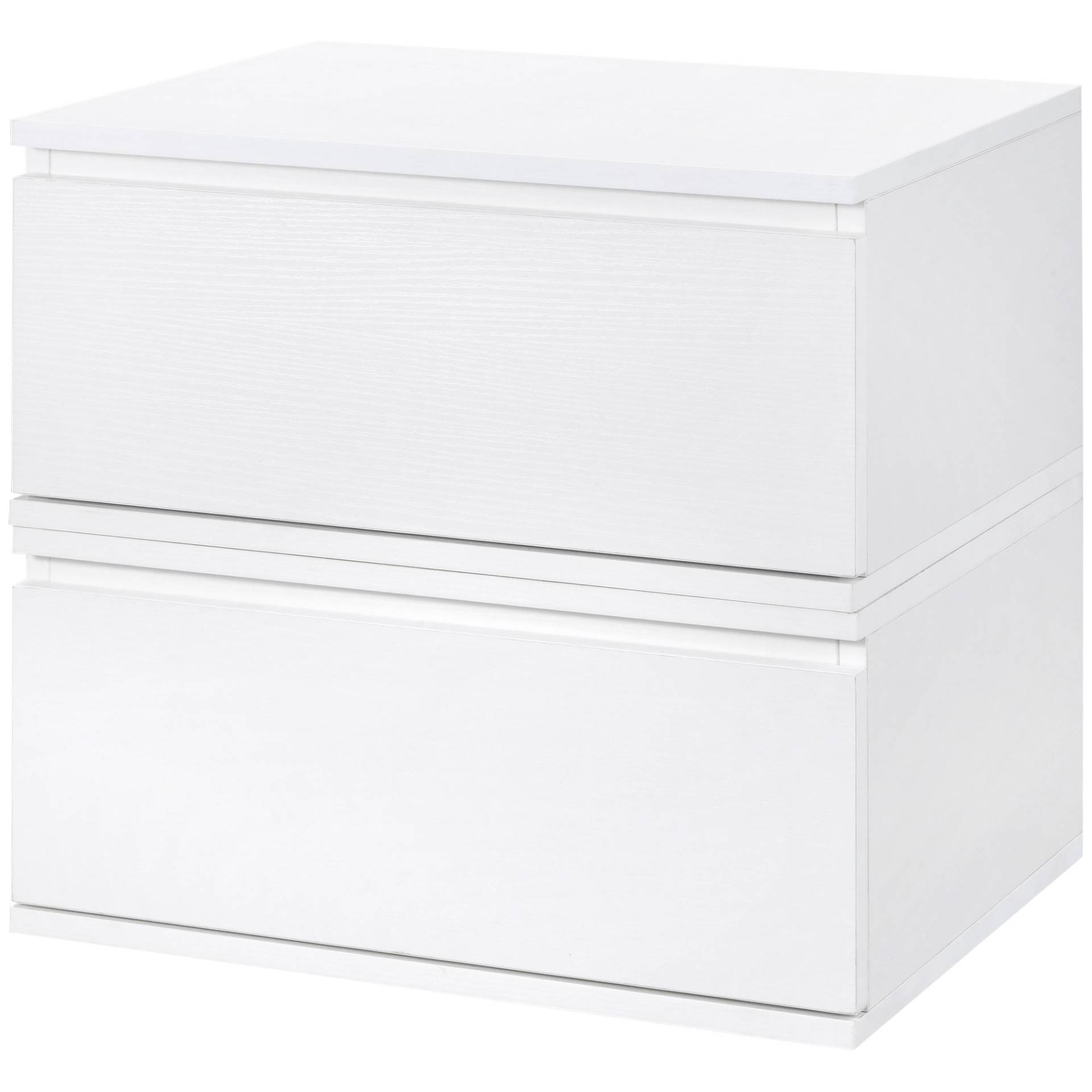 Comodino set 2 pezzi con cassetto in truciolato e mdf bianco Comodino set 2 pezzi con cassetto in truciolato e mdf bianco von Homcom
