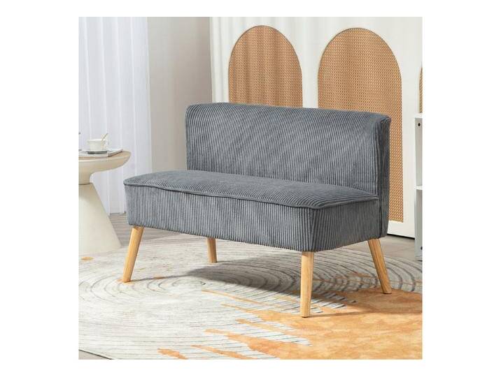 HOMCOM 2-Sitzer 2-Sitzer Stoffsofa Polstersofa Doppelsofa, Doppelsofa 1 Teile, für Wohnzimmer, Schlafzimmer, 135 x 67 x 78 cm, Grau, grau von Homcom
