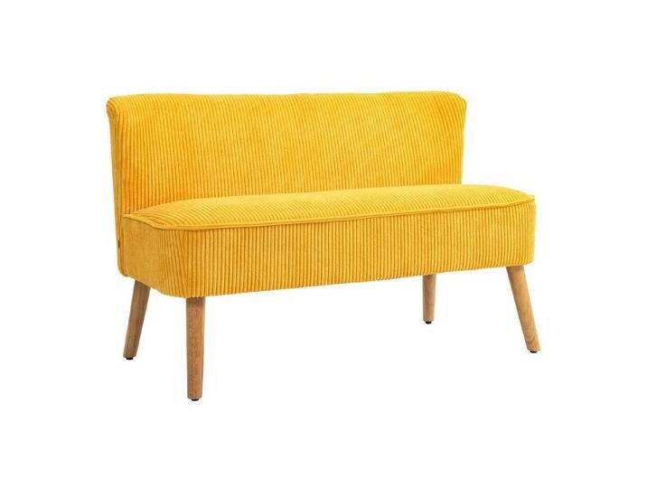 HOMCOM 2-Sitzer Cordartiges Polyester Schaumstoff, Zweisitzer Sofa 1 Teile, für Wohnzimmer, Schlafzimmer 117 x 56,5 x 77 cm Gelb, gelb HOMCOM 2-Sitzer Cordartiges Polyester Schaumstoff, Zweisitzer Sofa 1 Teile, für Wohnzimmer, Schlafzimmer 117 x 56,5 x 77 cm Gelb, gelb von Homcom