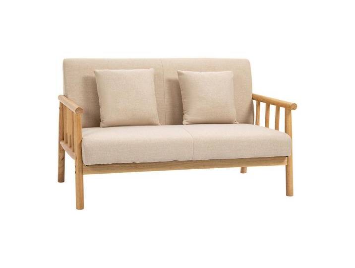 HOMCOM 2-Sitzer Couch mit 2 Lendenkissen, Gepolsterter Polstersofa, Sofa 1 Teile, für kleine Räume, Wohnzimmer, Schlafzimmer, Beige, beige HOMCOM 2-Sitzer Couch mit 2 Lendenkissen, Gepolsterter Polstersofa, Sofa 1 Teile, für kleine Räume, Wohnzimmer, Schlafzimmer, Beige, beige von Homcom