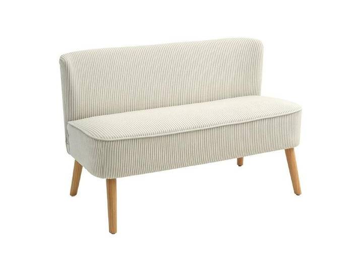 HOMCOM 2-Sitzer modern Couch ohne Armlehne Gepolstert Polstersofa mit Cord-Optik, Doppelsofa 1 Teile, für Wohnzimmer, 117 x 56,5 x 77 cm, Cremeweiß HOMCOM 2-Sitzer modern Couch ohne Armlehne Gepolstert Polstersofa mit Cord-Optik, Doppelsofa 1 Teile, für Wohnzimmer, 117 x 56,5 x 77 cm, Cremeweiß von Homcom