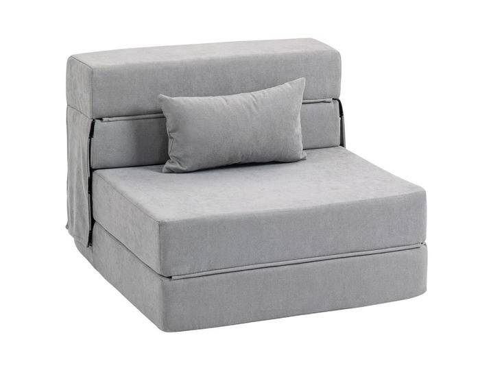 HOMCOM 3, Hellgrau, Kunststoff, 80x15x210 cm, Wohnzimmer, Sessel, Schlafsessel von Homcom