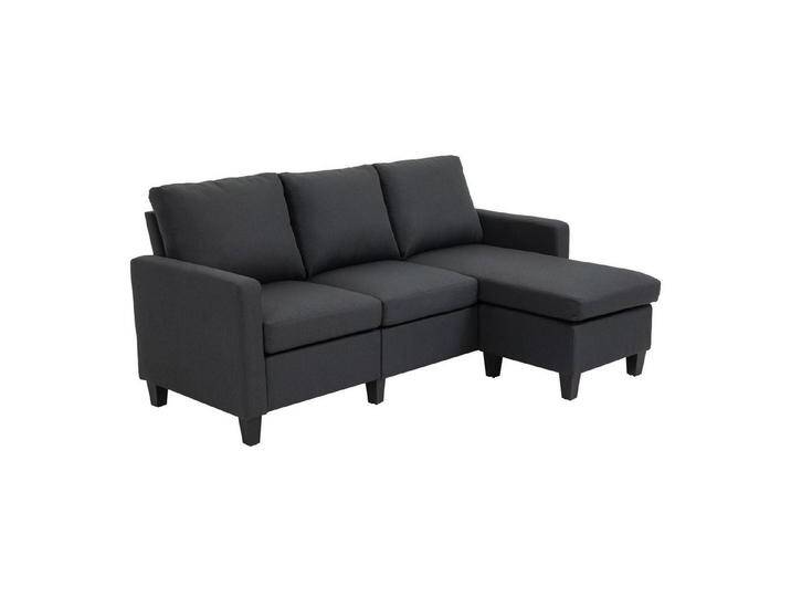 HOMCOM 3-Sitzer Ecksofa, Eckcouch in L-Form, Eckgarnitur, 3-Sitzer-Sofa 1 Teile, Eckesofa, 3-Sitzer, Leinen Dunkelgrau 197 x 139 x 91 cm, grau HOMCOM 3-Sitzer Ecksofa, Eckcouch in L-Form, Eckgarnitur, 3-Sitzer-Sofa 1 Teile, Eckesofa, 3-Sitzer, Leinen Dunkelgrau 197 x 139 x 91 cm, grau von Homcom