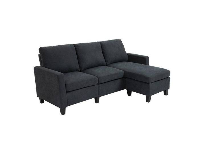 HOMCOM 3-Sitzer Ecksofa Eckcouch in L-Form, Eckgarnitur, 3-Sitzer-Sofa 1 Teile, Dunkelgrau 197 x 139 x 91 cm, grau HOMCOM 3-Sitzer Ecksofa Eckcouch in L-Form, Eckgarnitur, 3-Sitzer-Sofa 1 Teile, Dunkelgrau 197 x 139 x 91 cm, grau von Homcom