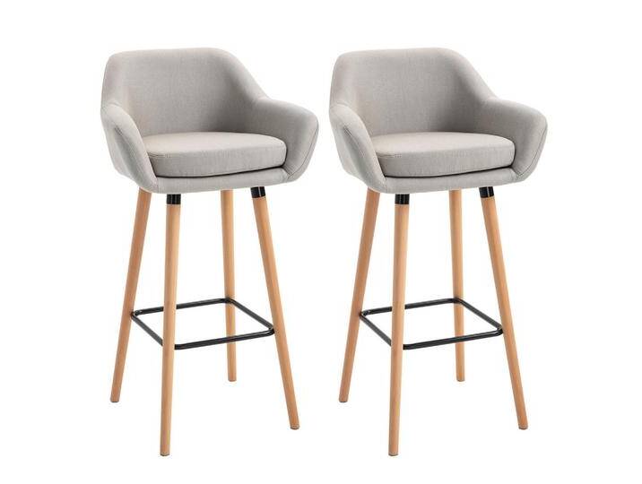 HOMCOM BARHOCKER,, Beige, Holz, 48x100x55 cm, Esszimmer, Barmöbel, Barhocker von Homcom