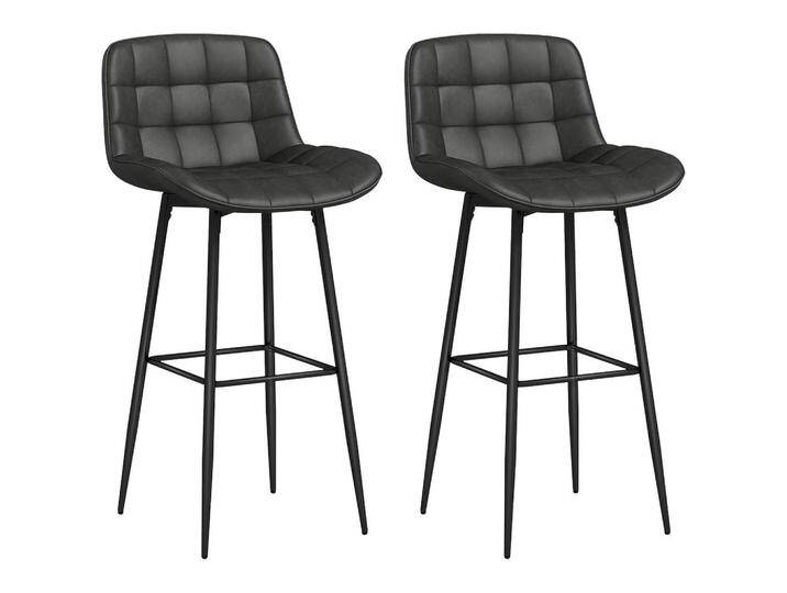 HOMCOM 2ER-SET, Dunkelgrau, Kunststoff, Füllung: Schaumstoff, 48x98x48.5 cm, Esszimmer, Barmöbel, Barhocker von Homcom