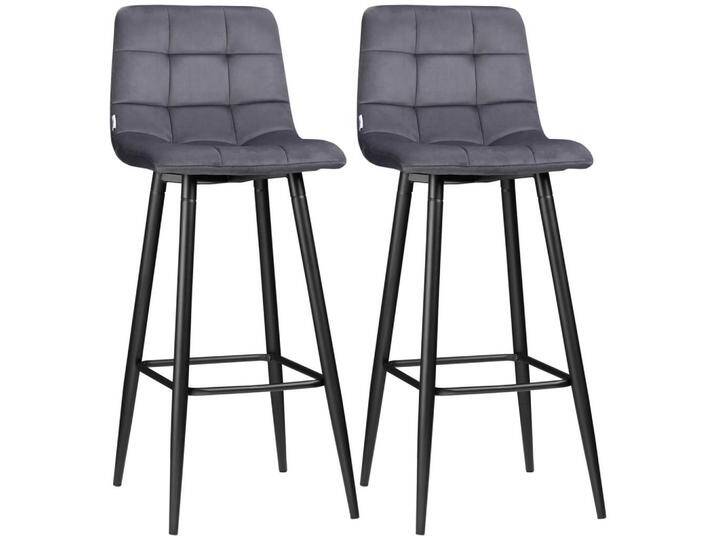 HOMCOM 2ER-SET, Grau, 47x105x42 cm, Esszimmer, Barmöbel, Barhocker von Homcom