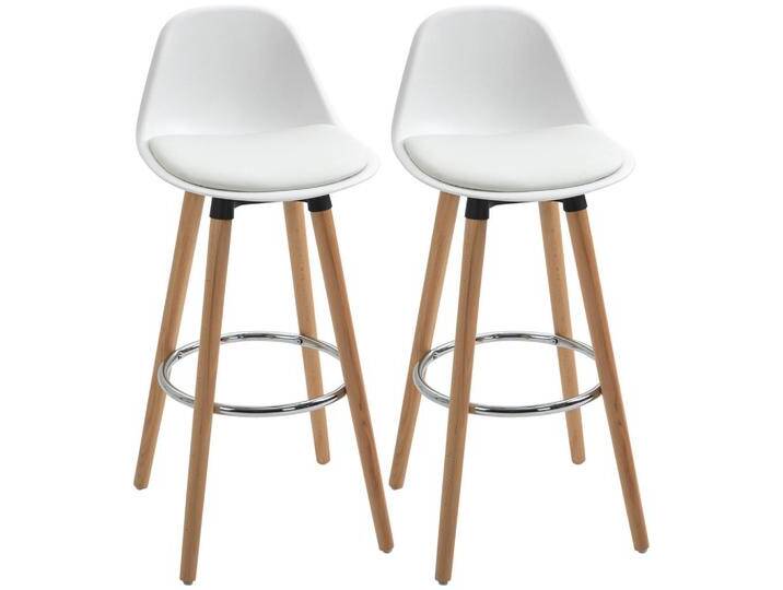 HOMCOM BARHOCKER,, Weiß, Kunststoff, 43x91x43 cm, Esszimmer, Barmöbel, Barhocker von Homcom