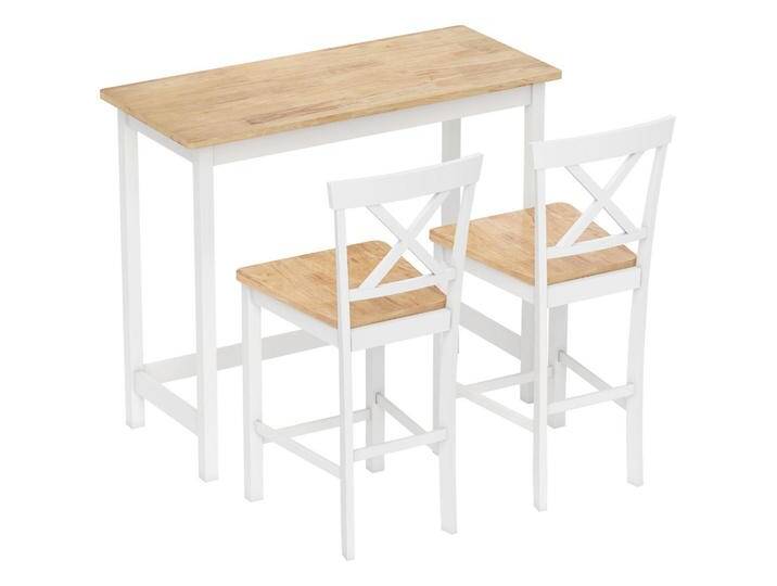 HOMCOM BARTISCH, Eiche, Holz, Echtholz,Kautschukholz, 2-Sitzer, Rechteckig, eckig, 48x91x108 cm, Esszimmer, Barmöbel, Bartische von Homcom