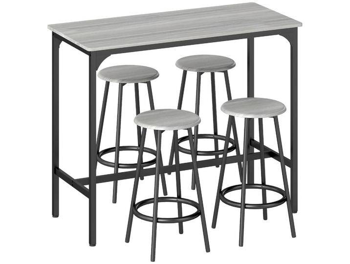 HOMCOM BARTISCH, Grau, 50x89.5x110 cm, Essen & Trinken, Barausstattung von Homcom