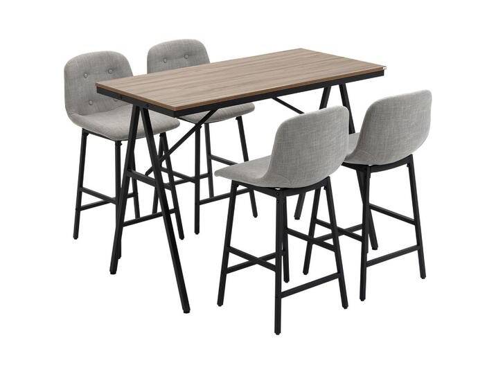 HOMCOM BARTISCH, Hellgrau, 60x91x120 cm, Esszimmer, Barmöbel, Barschränke & Theken von Homcom