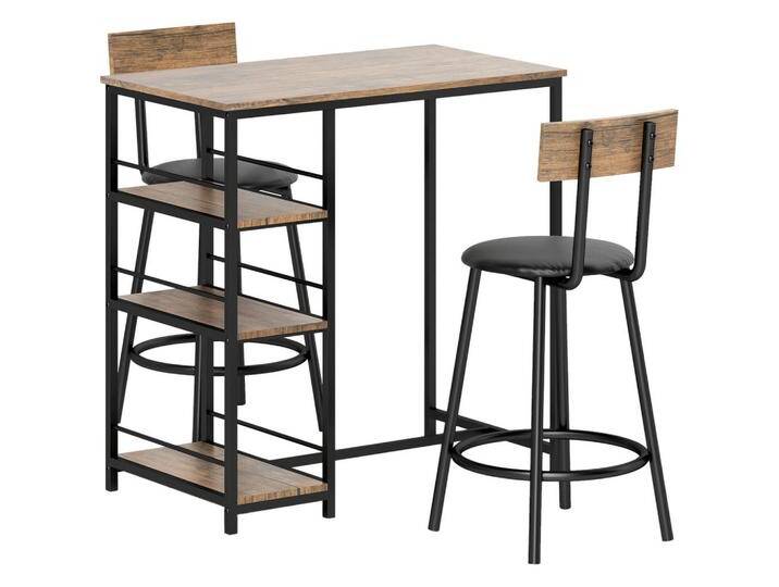 HOMCOM BARTISCH, Natur, Metall, 50x90.5x90 cm, Essen & Trinken, Barausstattung von Homcom