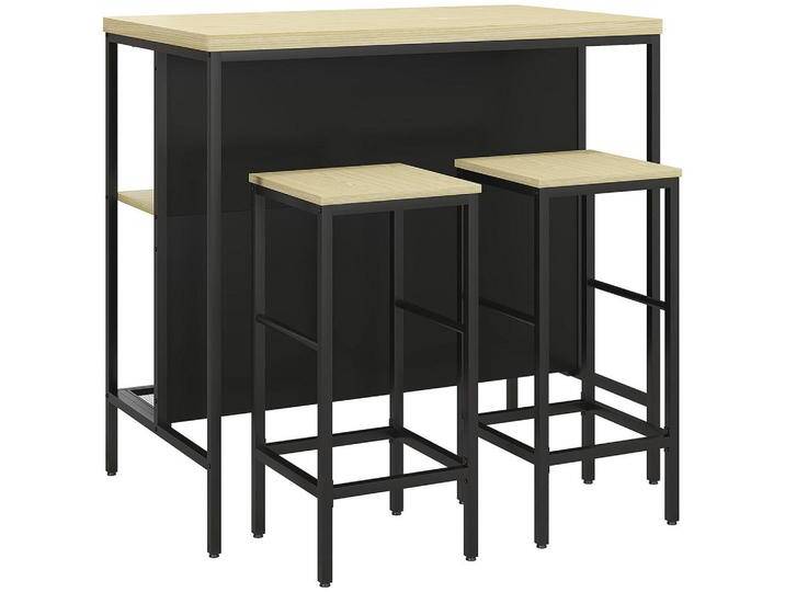 HOMCOM BARTISCH, Eiche, Kunststoff, 60x95x100 cm, Esszimmer, Barmöbel, Barschränke & Theken von Homcom