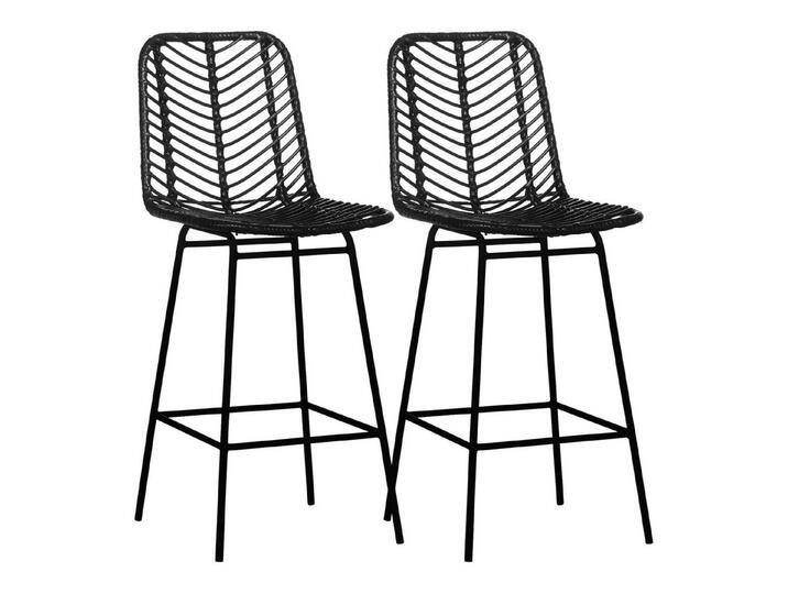 HOMCOM Barhocker 2er-Set, mit Fußstütze, Stahlbeinen (Barstühle, 2 St., Tresenhocker), für Wohnzimmer, Esszimmer, Schwarz, 42,5 x 52 x 102 cm, schwarz von Homcom