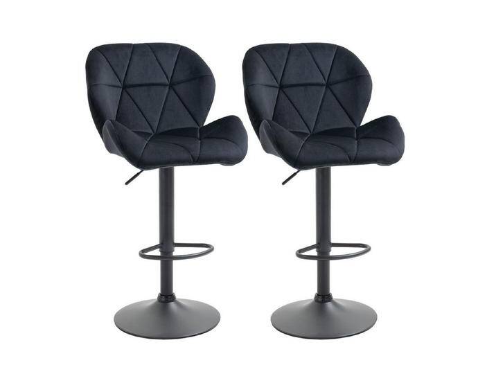 HOMCOM Barhocker Barhocker 2-er Set, Verstellbare Sitzhöhe, schwarz von Homcom