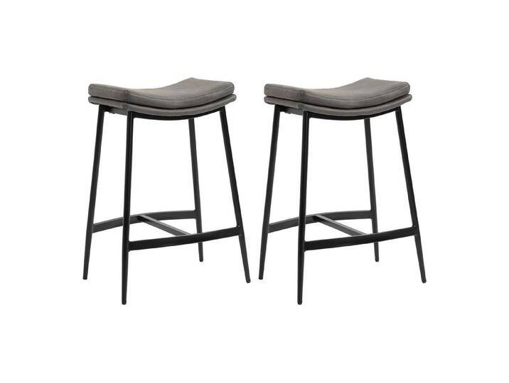 HOMCOM Barhocker Tresenhocker mit Kunstleder-Optik (Barstuhl, 2 St., Stahlgestell), 120 kg Belastbarkeit, Grau, grau von Homcom