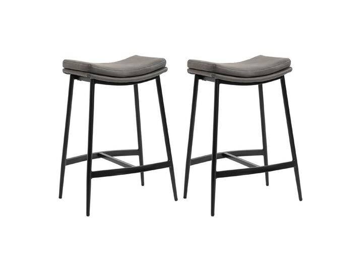 HOMCOM Barhocker Tresenhocker mit Kunstleder-Optik (Barstuhl, 2 St., Stahlgestell), 120 kg Belastbarkeit, Grau, grau von Homcom