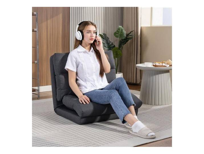 HOMCOM Bodenkissen mit Bettfunktion, Leinenoptik, für Wohnzimmer Schlafzimmer Dunkelgrau, grau, Dunkelgrau HOMCOM Bodenkissen mit Bettfunktion, Leinenoptik, für Wohnzimmer Schlafzimmer Dunkelgrau, grau, Dunkelgrau von Homcom