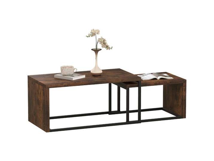 HOMCOM COUCHTISCH, Braun, Metall, 90x42x48 cm, Wohnzimmer, Wohnzimmertische, Couchtische HOMCOM COUCHTISCH, Braun, Metall, 90x42x48 cm, Wohnzimmer, Wohnzimmertische, Couchtische von Homcom
