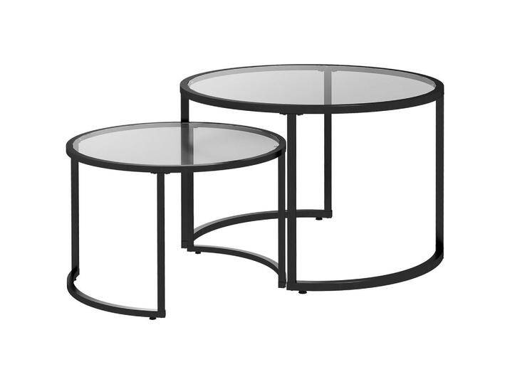 HOMCOM COUCHTISCH, Schwarz, Glas, Rund, rund, 70x47.5x70 cm, Wohnzimmer, Wohnzimmertische, Couchtische von Homcom