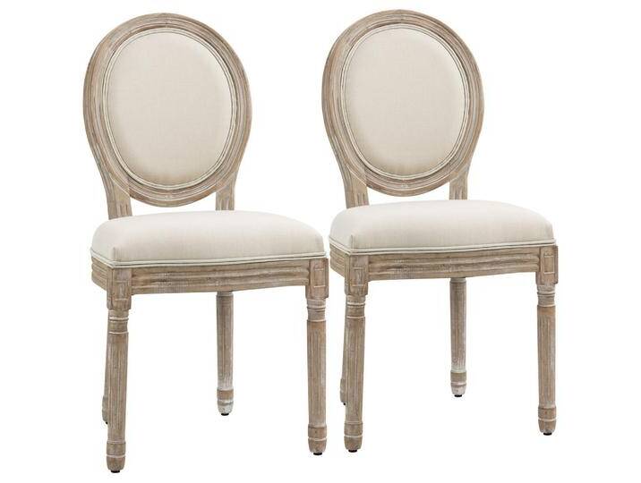 HOMCOM 2ER, Creme, Kunststoff, 56x96x49 cm, Esszimmer, Stühle, Esszimmerstühle, Vierfußstühle von Homcom