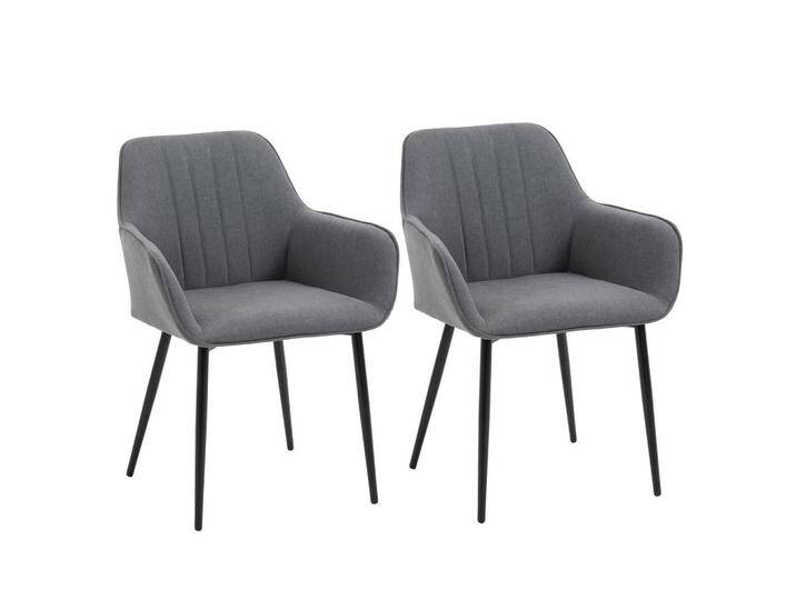 HOMCOM ESSZIMMERSTÜHLE, Dunkelgrau, 56.5x81x59.5 cm, Esszimmer, Stühle, Esszimmerstühle, Armlehnenstühle HOMCOM ESSZIMMERSTÜHLE, Dunkelgrau, 56.5x81x59.5 cm, Esszimmer, Stühle, Esszimmerstühle, Armlehnenstühle von Homcom
