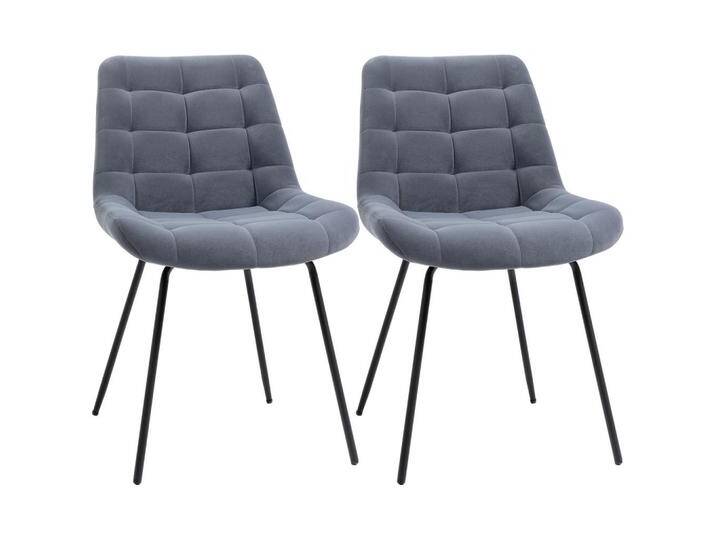 HOMCOM 2ER, Dunkelgrau, Kunststoff, 61x79x50 cm, Esszimmer, Stühle, Esszimmerstühle, Vierfußstühle von Homcom