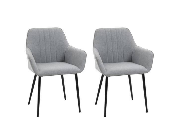 HOMCOM ESSZIMMERSTÜHLE,, Hellgrau, 56.5x81x59.5 cm, Esszimmer, Stühle, Esszimmerstühle, Armlehnenstühle HOMCOM ESSZIMMERSTÜHLE,, Hellgrau, 56.5x81x59.5 cm, Esszimmer, Stühle, Esszimmerstühle, Armlehnenstühle von Homcom