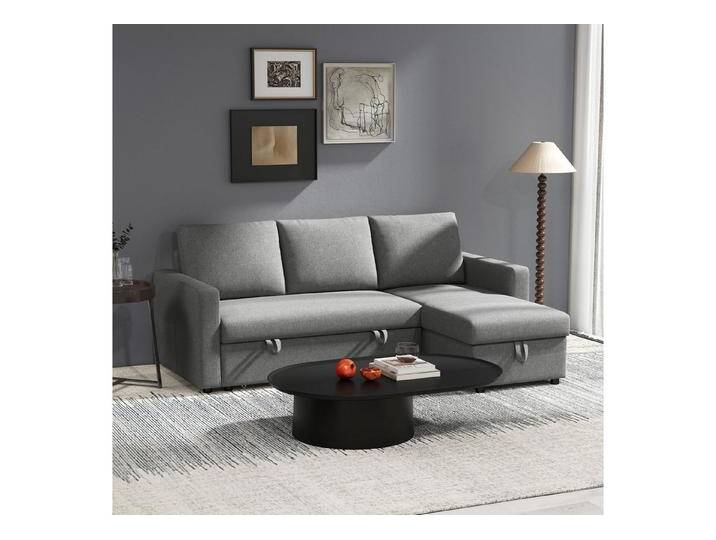 HOMCOM Ecksofa Leinen-Touch, mit Schlaffunktion, mit Chaiselongue, L-Form, Eckcouch 1 Teile, für Wohnzimmer, Hellgrau, grau HOMCOM Ecksofa Leinen-Touch, mit Schlaffunktion, mit Chaiselongue, L-Form, Eckcouch 1 Teile, für Wohnzimmer, Hellgrau, grau von Homcom