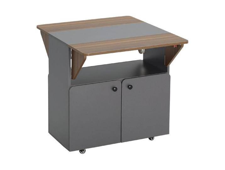 HOMCOM Esstisch mit Rolle, Stauraum (mobiler Küchentisch, 1-St., Klapptisch für 2-4 Personen), für Kleine Räume, Esszimmer 70 x 83 x 75 cm von Homcom