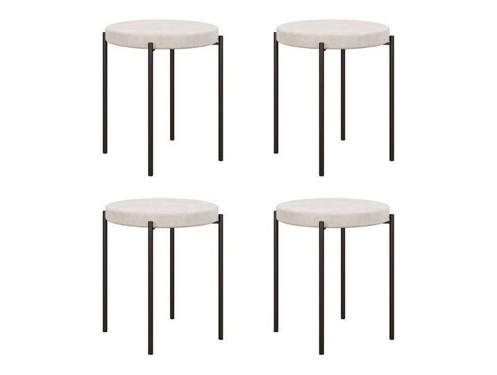 HOMCOM Esszimmerstuhl Thekenhocker mit gepolstertem Sitz, Rundhocker, Barhocker (Hocker, 4 St), für Wohnzimmer, Esszimmer, Cremeweiß, weiß, Polyester von Homcom