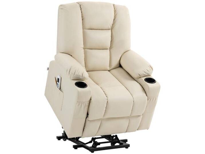 HOMCOM FERNSEHSESSEL, Creme, Kunststoff, 98x102x90 cm, Wohnzimmer, Sessel, Fernsehsessel von Homcom