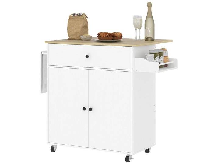 HOMCOM KÜCHENINSEL, Weiß, Holz, 106x87x42 cm, Küchen, Küchenmöbel, Kücheninseln von Homcom