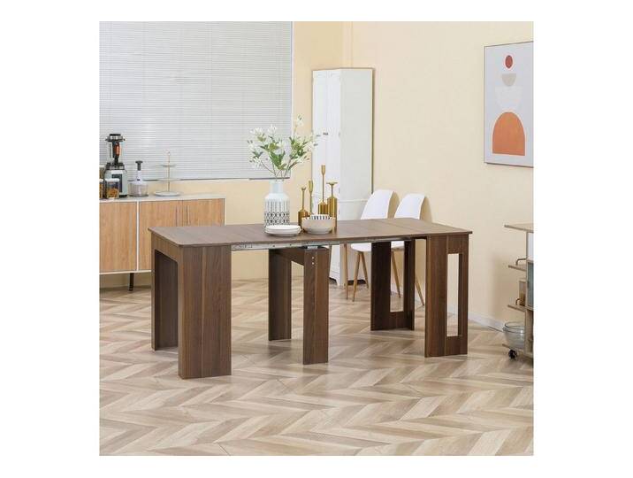 HOMCOM Klapptisch Esstisch ausziehbarer (Esszimmertisch, 1-St., Küchentisch), für Wohnzimmer Esszimmer Modernes Design Braun 180 x 85 x 75cm, braun von Homcom