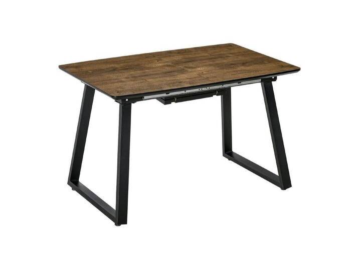 HOMCOM Klapptisch Esszimmertisch aus Metallgestell (Beistelltisch, 1-St., Küchentisch), Braun 120 x 80 x 76 cm, braun von Homcom
