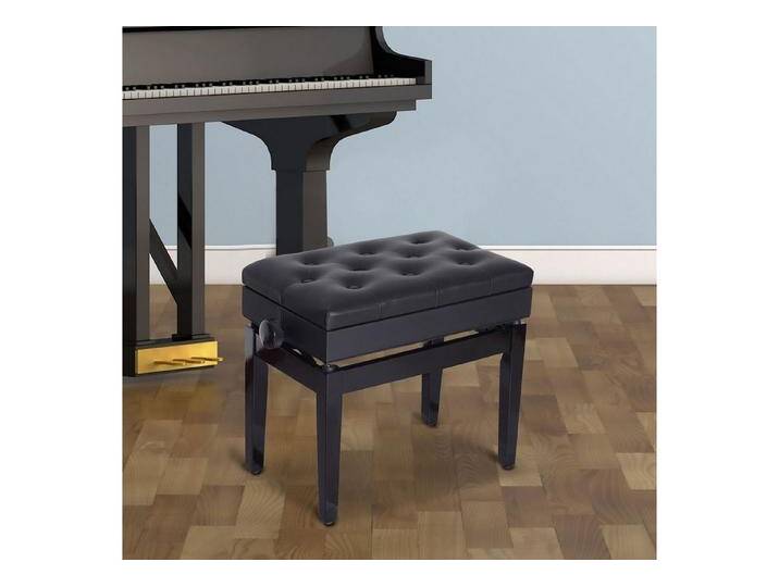 HOMCOM Klavierbank Klavierbank Klavier Bank Schminkhocker mit Stauraum (Hocker, 1-St., Klavierhocker), 54.5 x 33 x 48-58 cm, schwarz von Homcom