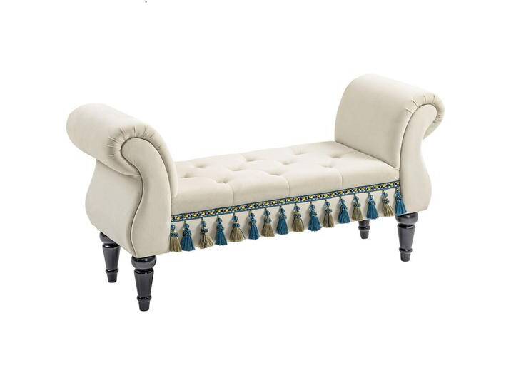 HOMCOM LUXUS, Beige, Kunststoff, 40x58x117 cm, Esszimmer, Bänke, Sitzbänke von Homcom