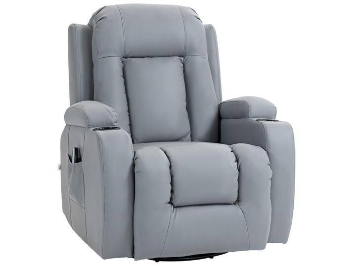HOMCOM MASSAGESESSEL, Hellgrau, Leder, 94x104x85 cm, Wohnzimmer, Sessel, Massagesessel HOMCOM MASSAGESESSEL, Hellgrau, Leder, 94x104x85 cm, Wohnzimmer, Sessel, Massagesessel von Homcom