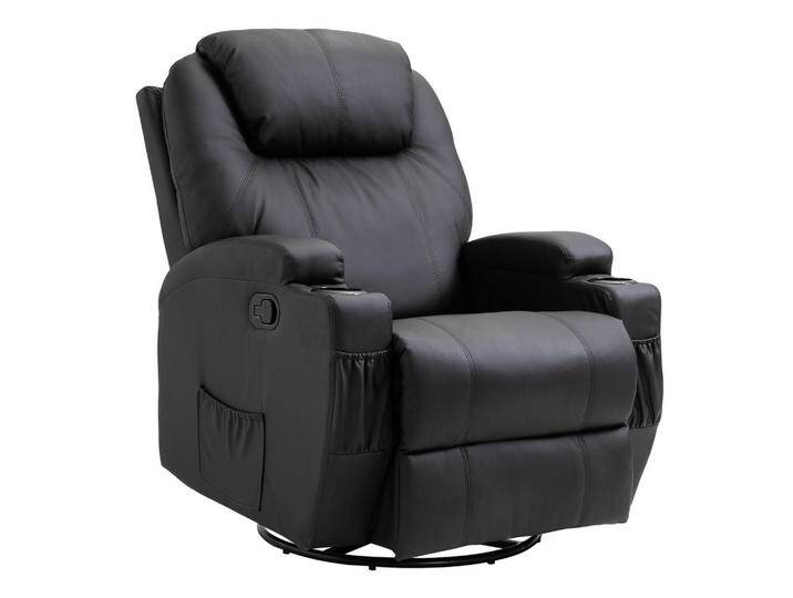 HOMCOM MASSAGESESSEL, Schwarz, Leder, Eukalyptusholz, 1-Sitzer, Füllung: Schaumstoff,Federn, 92x109x84 cm, Wohnzimmer, Sessel, Massagesessel von Homcom