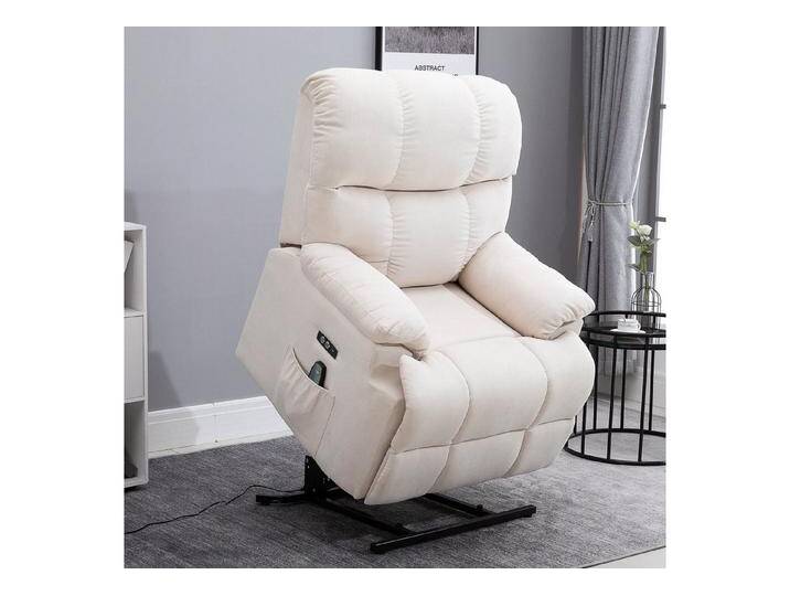 HOMCOM Massagesessel, weiß, Cremeweiß von Homcom