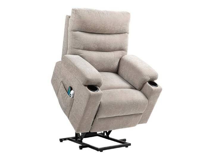 HOMCOM Massagesessel Aufstehsessel mit 8 Vibrationsmassagepunkte (Elektrischer Polstersessel mit Fernbedienung, 1-St., Relaxsessel mit Seitentaschen) von Homcom