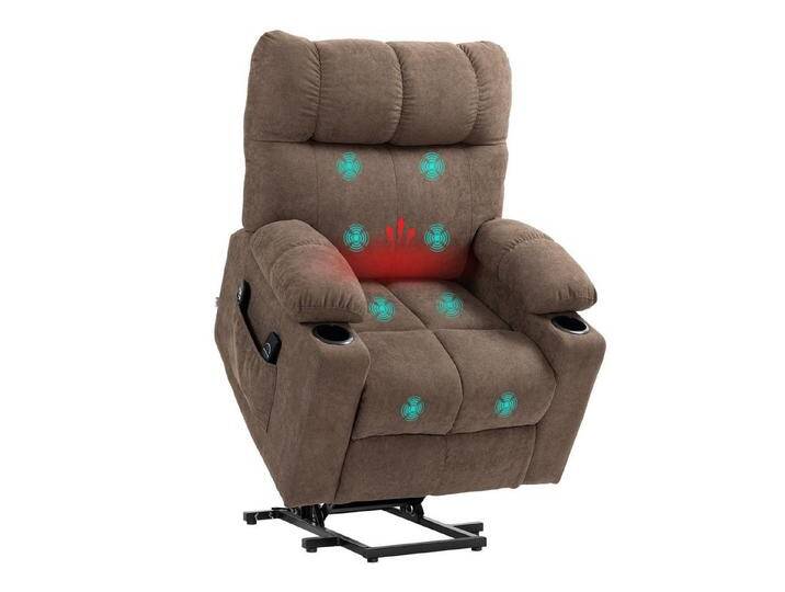 HOMCOM Massagesessel Elektrischer Aufstehsessel, Liegefunktion, Fernsteuerung (Relaxsessel, 1-St., Fernsehsessel), für Wohnzimmer, Arbeitszimmer von Homcom